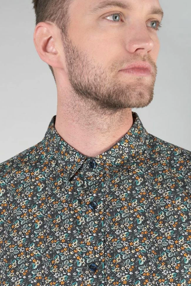 LE TEMPS DES CERISES Chemise Drome Noire à Motif Fleuri 3 LE TEMPS DES CERISES Chemise Drome Noire à Motif Fleuri – Image 3