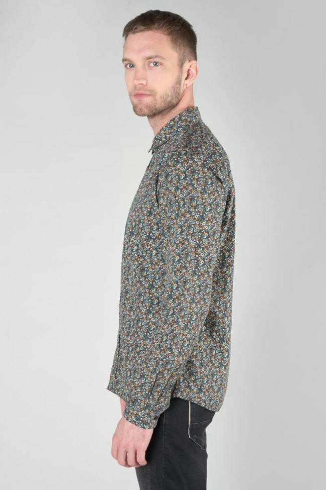 LE TEMPS DES CERISES Chemise Drome Noire à Motif Fleuri 4 LE TEMPS DES CERISES Chemise Drome Noire à Motif Fleuri – Image 4