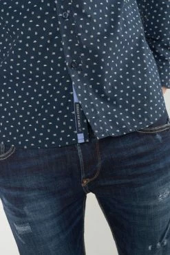 LE TEMPS DES CERISES Chemise Gisor Bleu Marine à Motif -Le Temps des Cerises Soldes Magasin 232 hgisor0000000ml 3223 imaged1