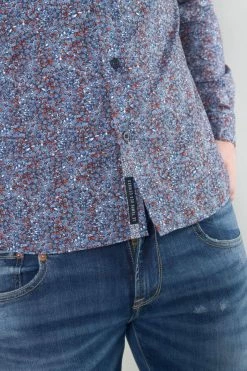 LE TEMPS DES CERISES Chemise Retil Bleu Marine à Motif -Le Temps des Cerises Soldes Magasin 232 hretil0000000ml 3223 imaged1