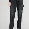 LE TEMPS DES CERISES Chara 200/43 Boyfit Jeans Destroy Noir N°1
