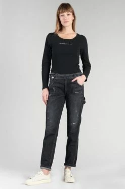 LE TEMPS DES CERISES Chara 200/43 Boyfit Jeans Destroy Noir N°1 -Le Temps des Cerises Soldes Magasin 232 jf243chaw6084 0001 imaged6