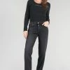 LE TEMPS DES CERISES Basic 400/18 Mom Taille Haute 7/8ème Jeans Noir N°1