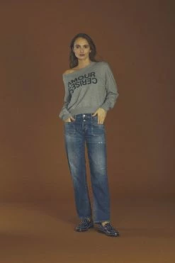 LE TEMPS DES CERISES Fafa 400/18 Mom Taille Haute 7/8ème Jeans Destroy Bleu N°3