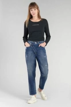 LE TEMPS DES CERISES Cosy Boyfit 7/8ème Jeans Destroy Bleu N°2 -Le Temps des Cerises Soldes Magasin 232 jfcosy00w1470 3001 imaged5