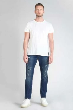 LE TEMPS DES CERISES Nicolay 700/11 Adjusted Jeans Destroy Bleu N°1
