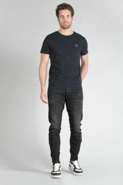 LE TEMPS DES CERISES Alost 900/03 Tapered Arqué Jeans Destroy Noir N°1