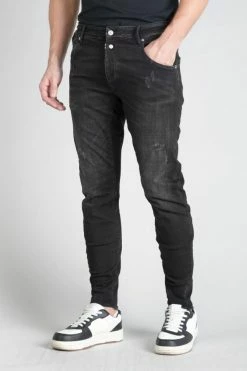 LE TEMPS DES CERISES Alost 900/03 Tapered Arqué Jeans Destroy Noir N°1 -Le Temps des Cerises Soldes Magasin 232 jh903galw6071 0403 imaged5