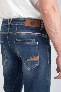 LE TEMPS DES CERISES Auteuil 900/03 Tapered Arqué Jeans Destroy Bleu N°3 -Le Temps des Cerises Soldes Magasin 232 jh903gauw1455 3001 imaged1