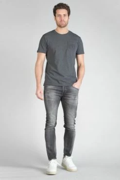 LE TEMPS DES CERISES Odeon 900/16 Tapered Jeans Destroy Gris N°2