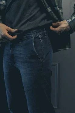 LE TEMPS DES CERISES Pantalon Chino Dejean En Jeans Bleu -Le Temps des Cerises Soldes Magasin 232 jhdejeanw2163 3001 imaged2