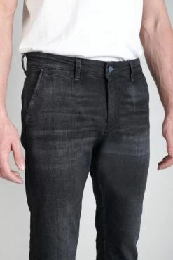 LE TEMPS DES CERISES Pantalon Chino Dejean En Jeans Noir Délavé -Le Temps des Cerises Soldes Magasin 232 jhdejeanw2164 0001 imaged2