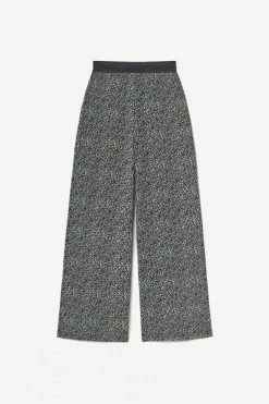 LE TEMPS DES CERISES Pantalon Large Ghebgi à Motif Léopard Vert