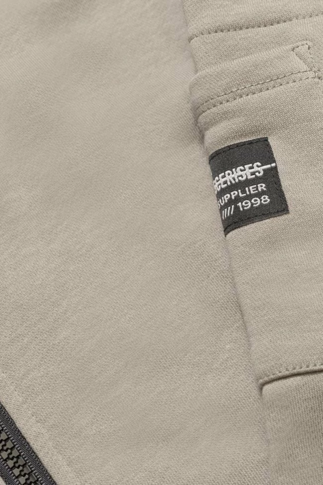 LE TEMPS DES CERISES Veste Zippée Hodybo Gris Beige 3 LE TEMPS DES CERISES Veste Zippée Hodybo Gris Beige – Image 3