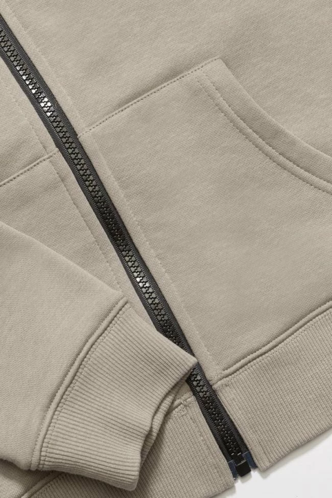 LE TEMPS DES CERISES Veste Zippée Hodybo Gris Beige 4 LE TEMPS DES CERISES Veste Zippée Hodybo Gris Beige – Image 4