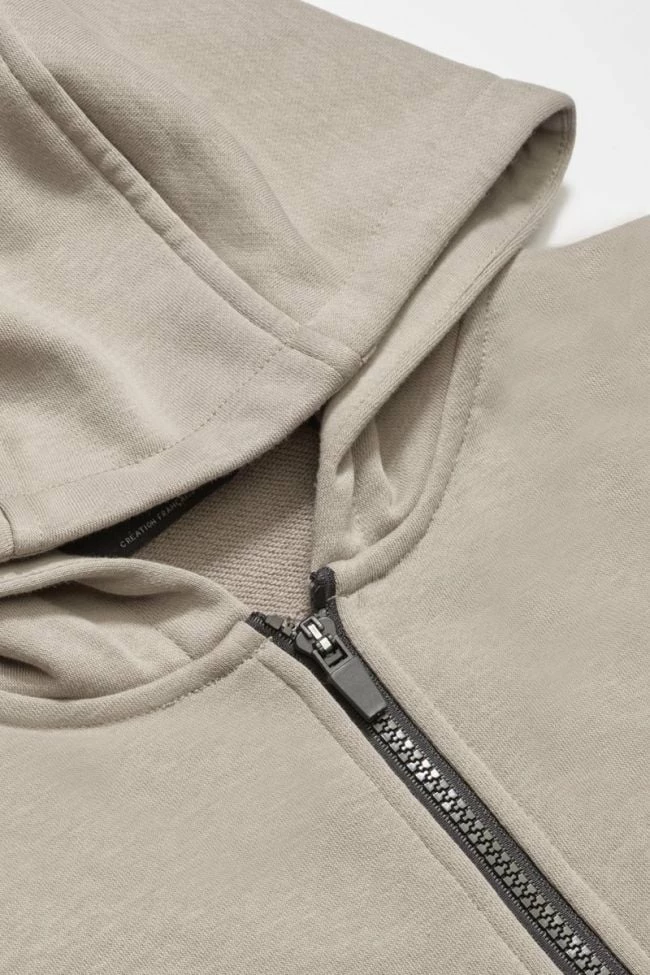 LE TEMPS DES CERISES Veste Zippée Hodybo Gris Beige 2 LE TEMPS DES CERISES Veste Zippée Hodybo Gris Beige – Image 2
